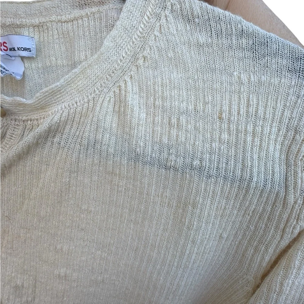 Michael Kors Lightweight Cream Cropped Cardigan size Small - Picture 8 of 8